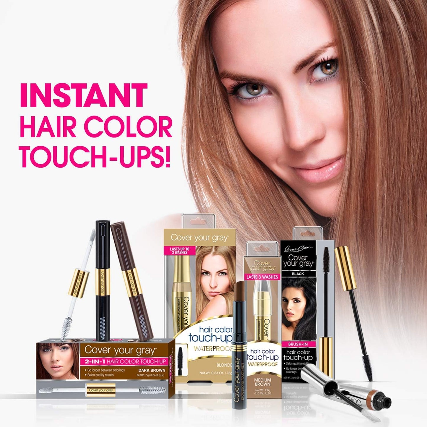 Cover Your Gray Brush, Medium Brown IG-BRM