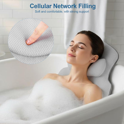 Full Body Bath Pillow for Bathtub, Bath Cushion for Head with 5D Air Mesh&amp;Powerful Suction Cups, Luxury Bathtub Pillow with Head Neck Shoulder Back Support for Spa Relaxing Fits All Bathtub (2)