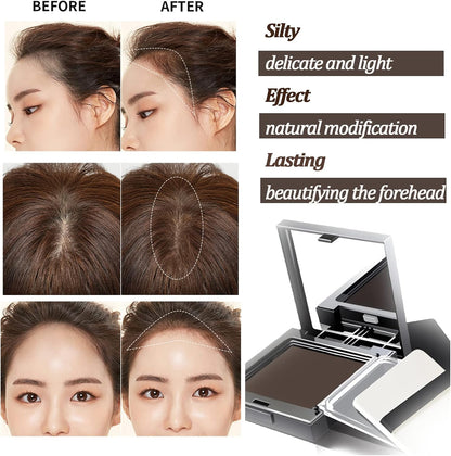 OKAQEE Instantly Hairline Shadow - Powder Quick Cover Grey Hair in Regrowth Treatments Windproof Sweatproof Touch-Up for Root Concealer Long Lasting with Mirror &amp; Puff (（Dark brown）), Pack of 1