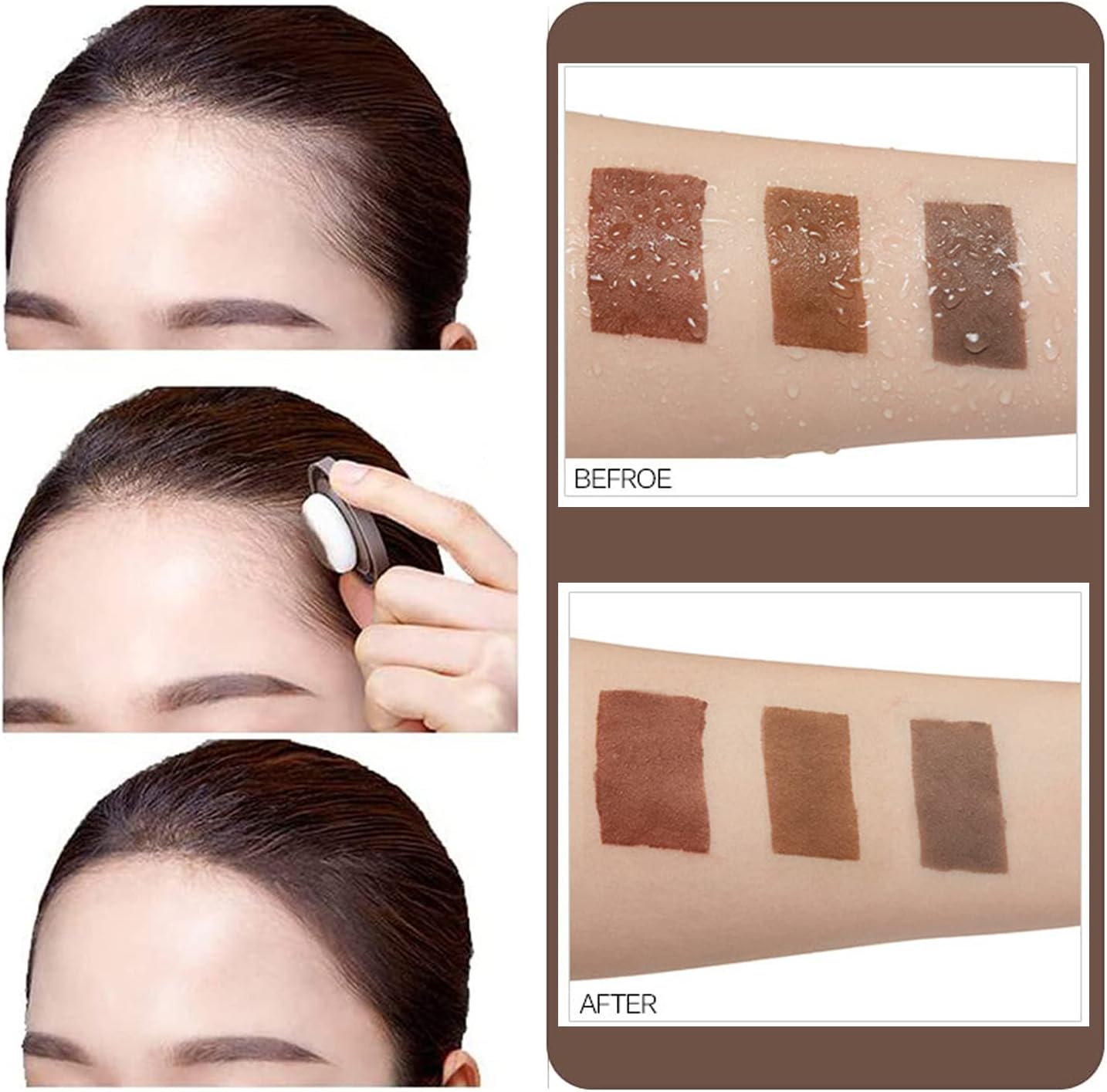 Hairline Powder Hair Shadow Powder,Natural Brown Hair Root Dye Shadow Cover, Instantly Windproof Sweatproof Hair Touch-Up for Thin Hair Grey Hairline Quick Cover Unisex