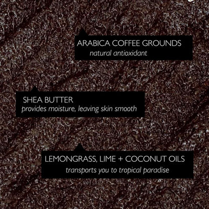 UpCircle Exfoliating Coffee Body Scrub with Lemongrass 220ml - Sea Salt, Shea Butter + Coconut Oil - Exfoliates Your Skin + Improves Circulation - Natural, Vegan Exfoliator For Soft, Smooth Skin