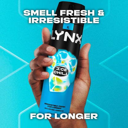 3 Pack of Lynx 48H Fresh Ice Chill with Frozen Mint and Lemon Deodorant Body spray 200ml