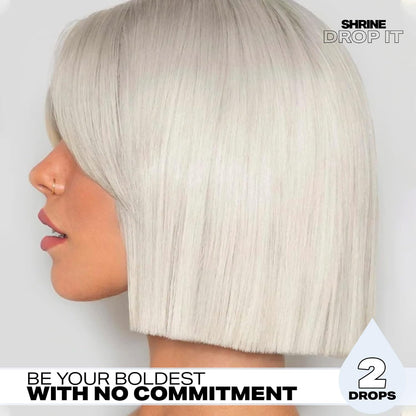 SHRINE Drop-It WHITE BLONDE Toner | Customisable Anti-Brass Toner Drops to Remove Yellow Tones | Icy &amp; Cool Blonde Finish | Vegan, Cruelty-Free, Damage-Free Conditioning Toner | 200 drops/bottle