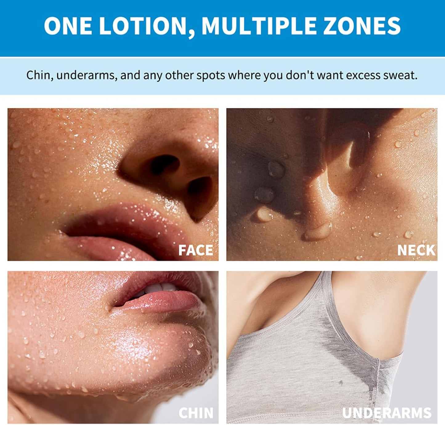Sweat Absorbing Face Lotion, Face Discourage Sweat, Antiperspirant and Oil Control Lotion for Face, Skin Natural Deodorant Antiperspirants-Helps to Combat Excessive Sweating with Odor Control