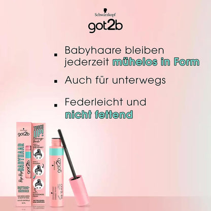 got2b Bye Bye Baby Hair Mascara Brush (16 ml), Brush for Baby Hair Fixing, Shiny Finish, Feather Light, Non-Greasy, Travel-Friendly