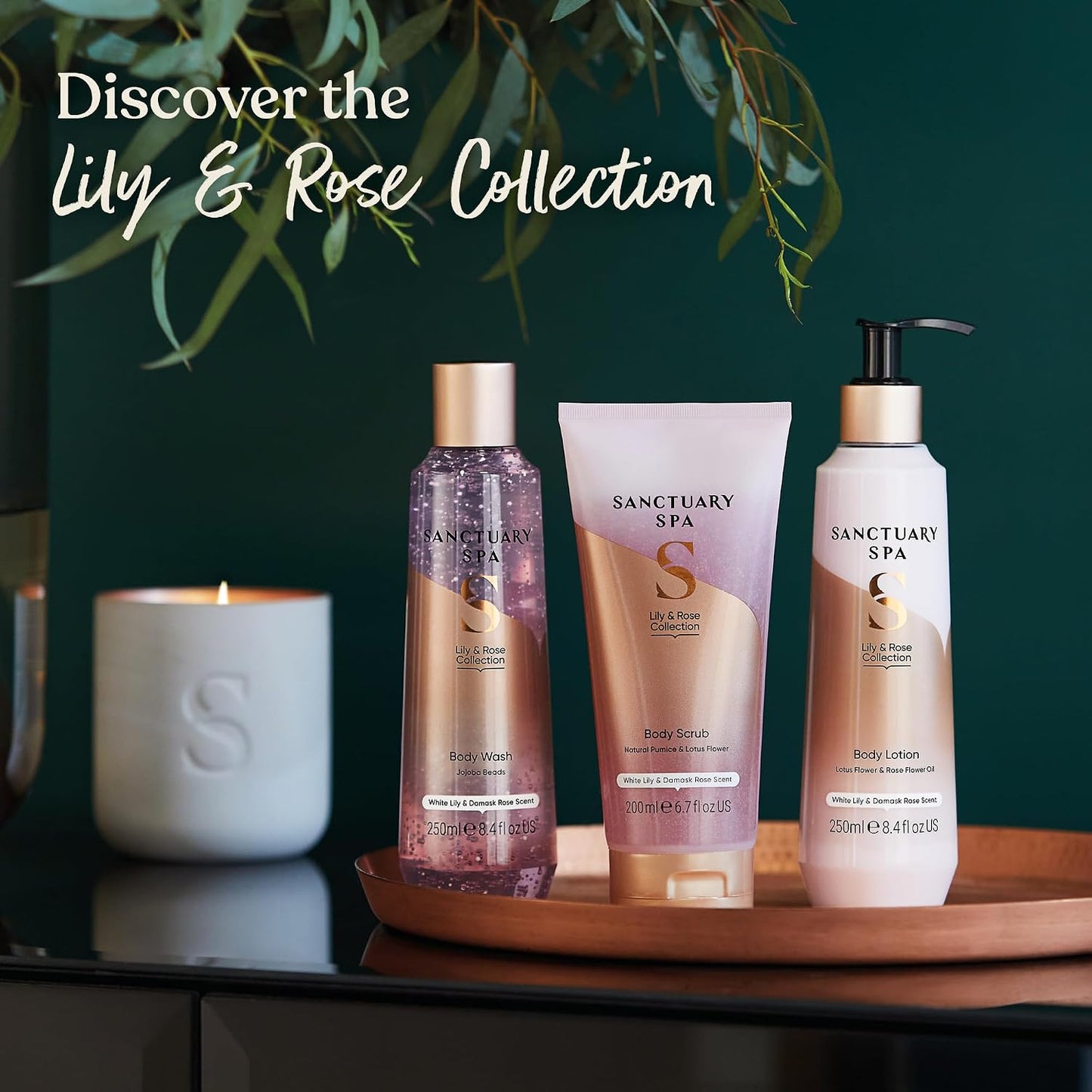 Sanctuary Spa Lily &amp; Rose Body Scrub, No Mineral Oil, Cruelty Free &amp; Vegan Exfoliating Body Scrub, 200ml