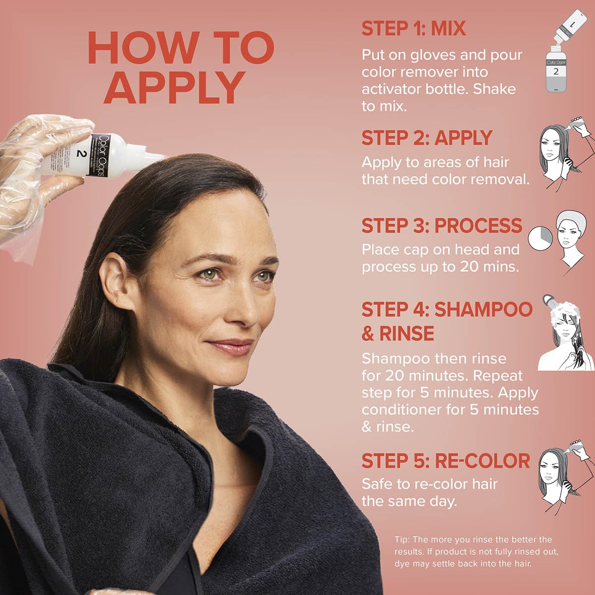 Developlus FCOP0002 Color Oops Hair Color Remover, Extra Strength, Extra Conditioning | Processes in 20 Minutes, Safely Removes Permanent &amp; Semi-Permanent Dye, Ammonia &amp; Bleach Free