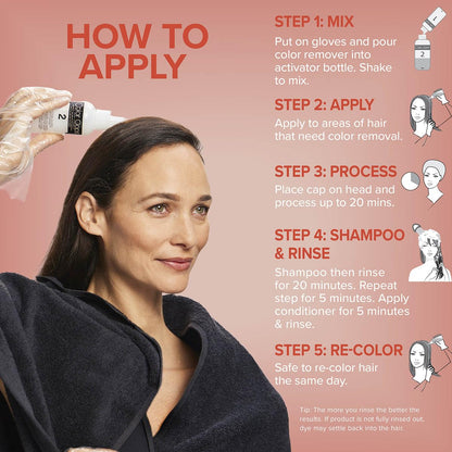 Developlus FCOP0002 Color Oops Hair Color Remover, Extra Strength, Extra Conditioning | Processes in 20 Minutes, Safely Removes Permanent &amp; Semi-Permanent Dye, Ammonia &amp; Bleach Free