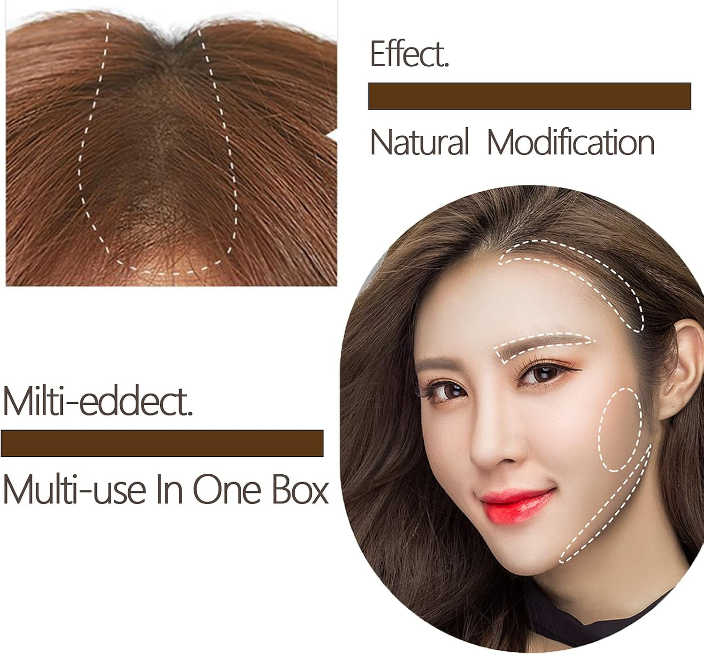 OKAQEE Instantly Hairline Shadow - Powder Quick Cover Grey Hair in Regrowth Treatments Windproof Sweatproof Touch-Up for Root Concealer Long Lasting with Mirror &amp; Puff (（Dark brown）), Pack of 1