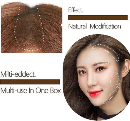 OKAQEE Instantly Hairline Shadow - Powder Quick Cover Grey Hair in Regrowth Treatments Windproof Sweatproof Touch-Up for Root Concealer Long Lasting with Mirror &amp; Puff (（Dark brown）), Pack of 1