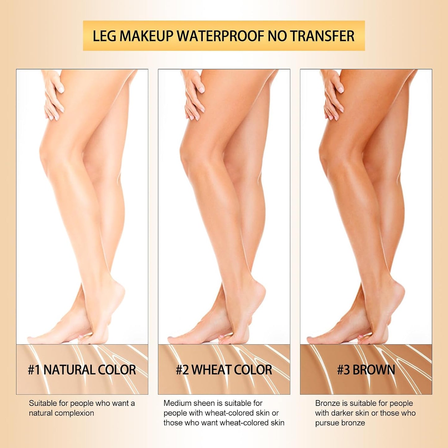 2pcs Leg Makeup Waterproof, Leg Make Up to Cover Veins, Tattoo Cover Up Makeup, Long-Lasting No Transfer, Concealer Full Coverage(#2 Wheat Color)