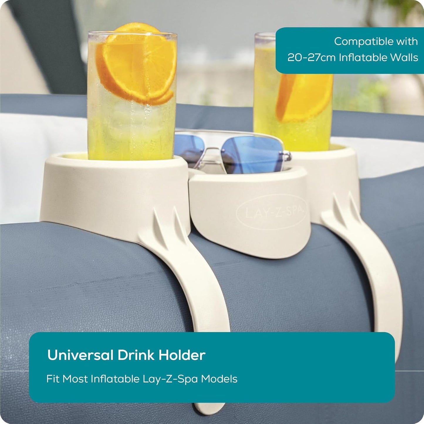 Lay-Z-Spa 60306 Hot Tub Drinks Holder and Snack Tray, Inflatable Spa Accessory, Double Pack