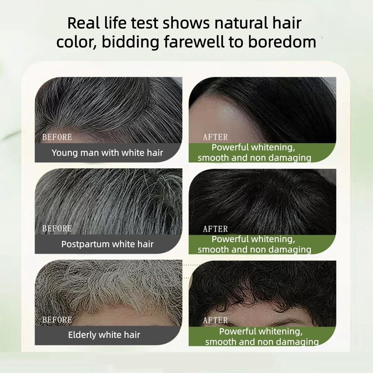 Long-Lasting Botanical Essential Oil Hair Dye,Mild Formula Long Lasting Hair Dye Set,Plant-Based Hair Color for Gray Coverage (Natural Black)