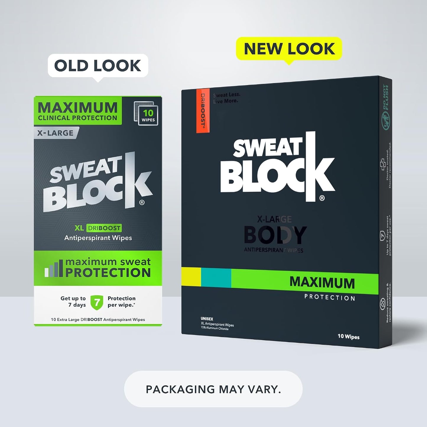 SweatBlock Maximum Strength Antiperspirant Sweat Wipes - For Excessive Sweat Protection - Extra Large - Up to 7 Day Protection per Use - 10 Count - Unisex