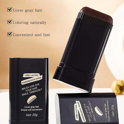 Black Hair Dye Stick for Instant Gray Coverage &amp; Root Touch Up – Waterproof Sweat-Proof Temporary Hair Color Stick, Quick Application for Men &amp; Women, Travel-Friendly Design (01Black)
