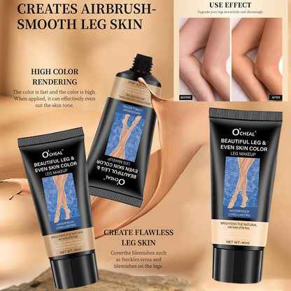 2 PCS Leg and Body Makeup Foundation, Body Coverage Tattoo Concealer, Waterproof Leg &amp; Body Tattoo Scar Cover up, Covers Varicose Veins for All Skin Tones (B, M)