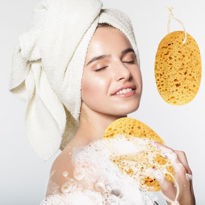 Body Bath Sponges for Adults - 2Pcs Large Shower Sponge for Women Men - Soft Honeycomb Natural Sponge - Exfoliating Deep Cleaning Bathroom Bathing Body Sponges for Sensitive Skin
