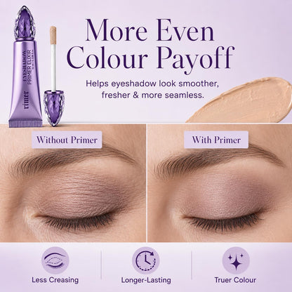 Eyeshadow Primer, Eye Primer,Eyelid Primer for Smooth Lid Base,Long-Lasting Eye Shadow Even Colour Payoff Helps Prevent Creasing, Sheer Tinted Base for Mature Skin