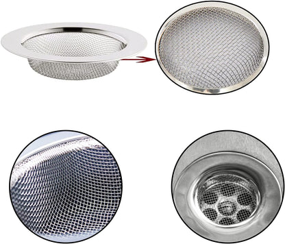 2pcs Stainless Steel Kitchen Sink Strainer Plug,Sink Strainer for Shower,Bathroom Hair Filter Catcher Drain Cover Kitchen Sink Plug Strainer Hole Cover for Bathroom,Kitchen(External Diameter 77mm)