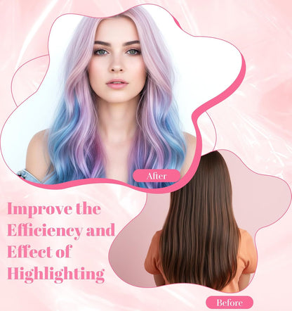 Highlight Caps for Hair, Highlighting Cap with Hooks Professional Frosting &amp; Highlighting Kit for Salon Home Hair Coloring (Men Women)