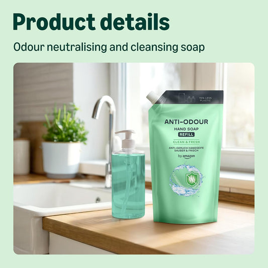 by Amazon Anti-Odour Hand Soap Refill, 2 x 1000ml