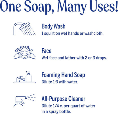 Dr Bronner's -18-in-1 Baby Unscented Pure Castile Liquid Soap, 237ml Bottle