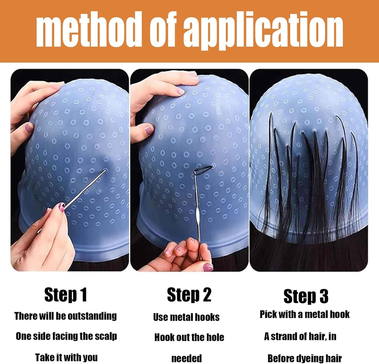 11 Pcs Set Highlighting Kit, Highlighting Cap, Hair Highlighting Kit, Highlight Cap With Hair Coloring Brushes And Needle, Frosting Cap For Color Salon Silicone Hairdressing Tools For Women Girls