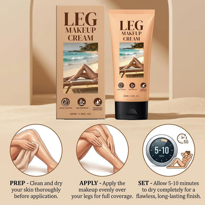 Body Coverage Perfector Waterproof, Leg Makeup&amp;Tattoo Cover Up Cream, All Over Complexion Perfector, 48H Long Lasting Wear,Lightweight Full Coverage Leg Make Up to Cover Veins, Scars, Tattoos (#02)