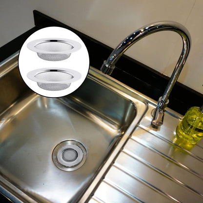 2pcs Stainless Steel Kitchen Sink Strainer Plug,Sink Strainer for Shower,Bathroom Hair Filter Catcher Drain Cover Kitchen Sink Plug Strainer Hole Cover for Bathroom,Kitchen(External Diameter 77mm)