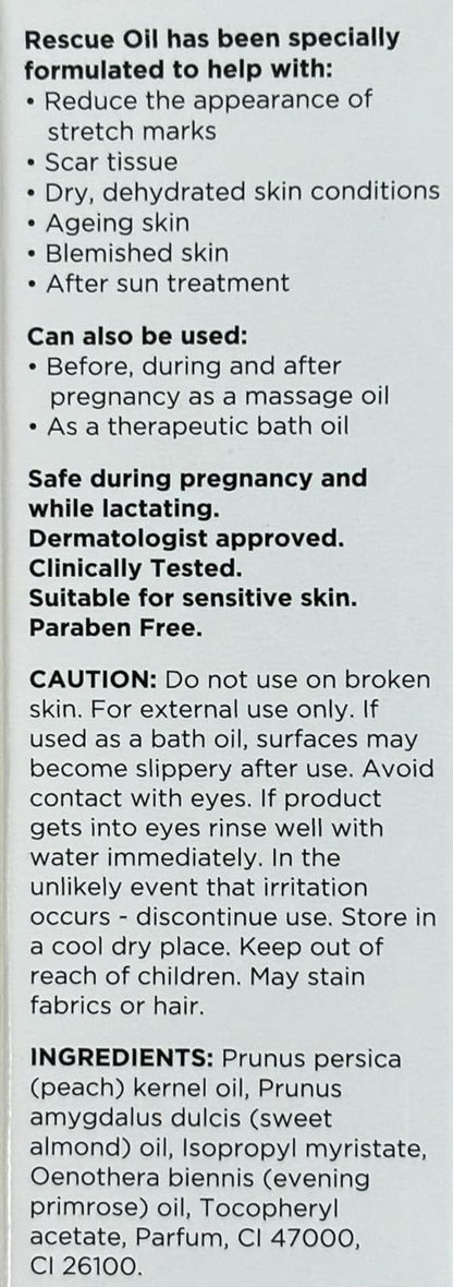Healthpoint Derma V10 Rescue Oil, Reduce Appearance Of Stretch Marks Scar Tissue, Dry, Dehydrated Skin, After Sun, Ageing, Blemishes, Clinically Tested, Paraben Free, Vegan Friendly, Made In The UK