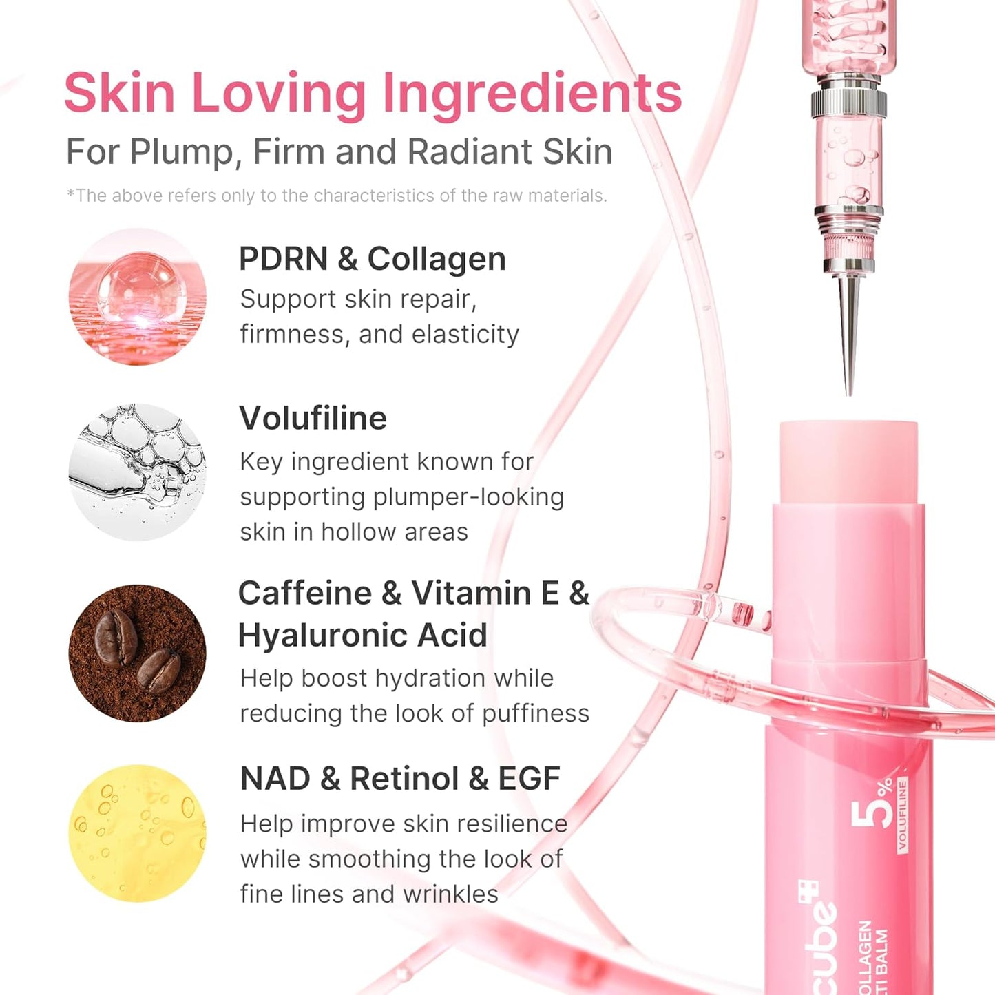 medicube PDRN Pink Collagen Volume Multi Balm Stick | Volufiline, PDRN, NAD, Collagen | Face &amp; Body Balm for Under-Eyes, Neck, Forehead, Smile Lines, Lips | Plumping, Radiance, Line Care | K-Beauty