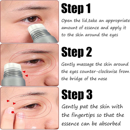 Londonget Makeup Primer for Face No-Filter Primer Instant Skin Tightener, Eye Anti Aging Serum with Massage Roller, Nourishing Relieve Loose Eye Bag Serum for Fine Wrinkles &amp; Puffiness (1pcs)