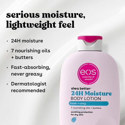 eos fresh &amp; cozy body lotion shea better 24hr moisture - 16 oz/473 ml