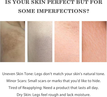 Leg Makeup Waterproof No Transfer,Leg and Body Scar Cover up,Tattoo Cover Up Makeup Waterproof,Long Last Body Foundation (With Brush)