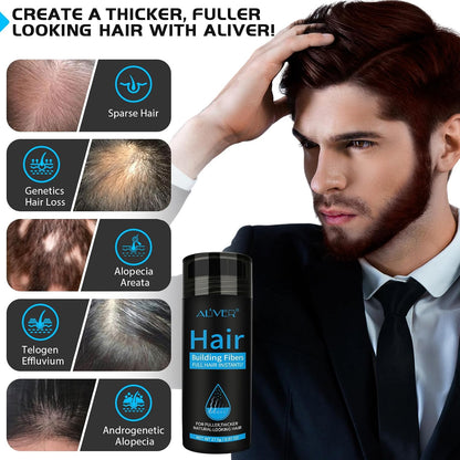 Hair Fibers for Men, Nature Keratin Hair Fibres, Hair Loss Concealer, Professional Fiber Hair Powder for Men and Women (Dark Brown)