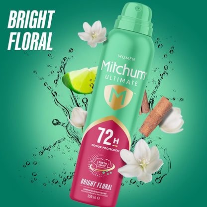 Mitchum Women Ultimate 72H Aerosol Bright Floral 250ml (Pack of 6)