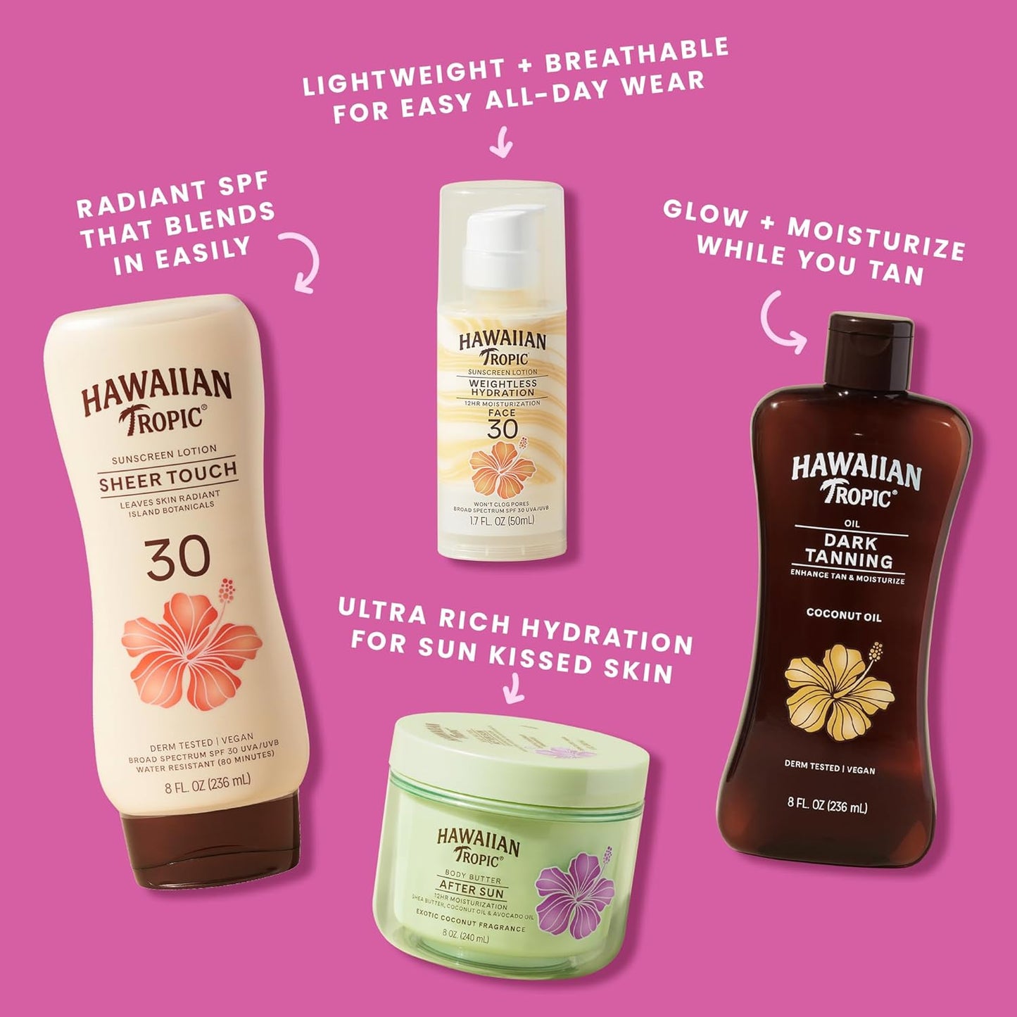 Hawaiian Tropic After Sun Lotion Moisturizer and Hydrating Body Butter with Coconut Oil, 226.8 grams