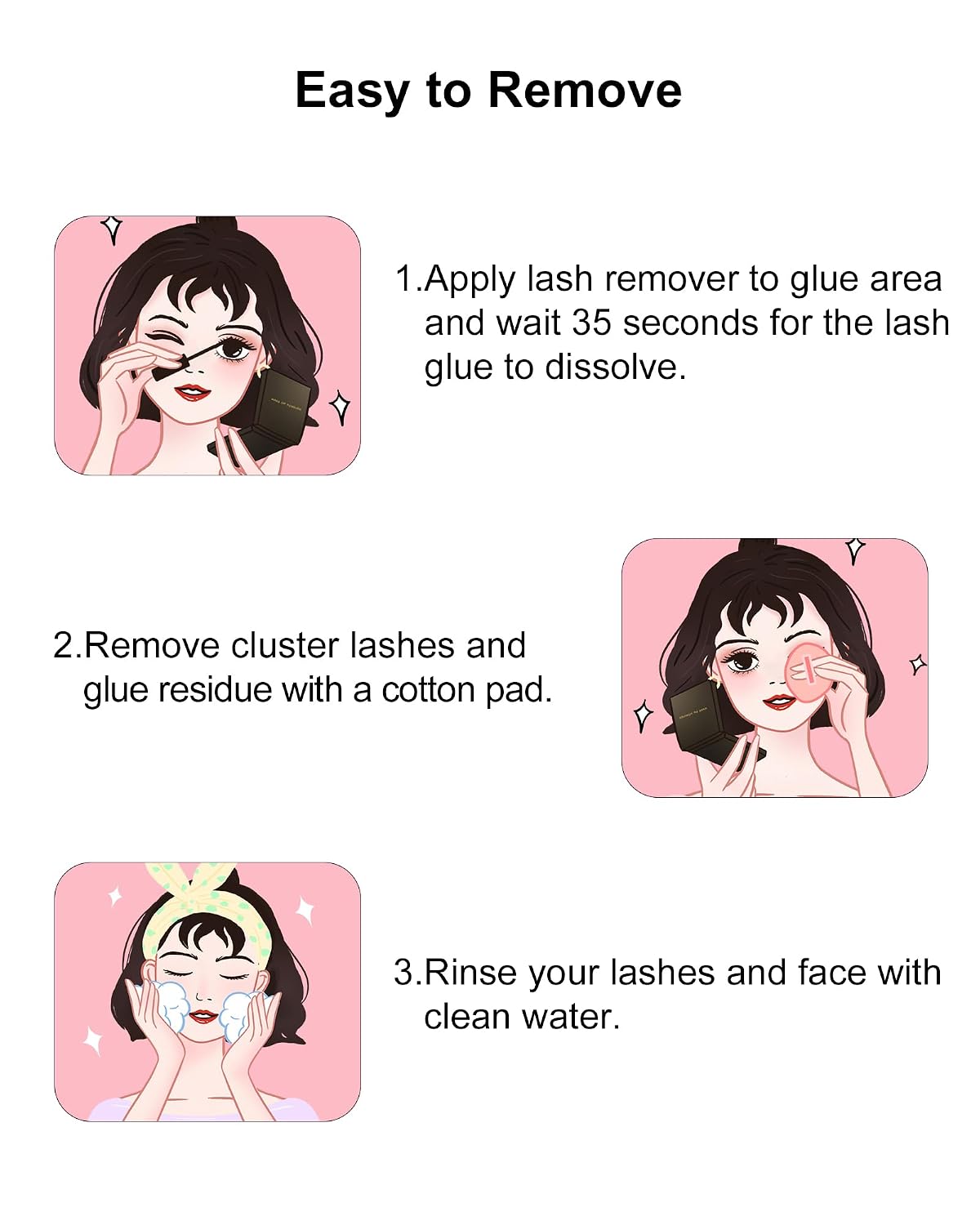 EMEDA 10 ml Lash Cluster Remover Oil Gentle Eyelash Glue Remover for Home Use, 10ml 0.35oz(2 Pcs) Low Irritation Safe for DIY Lash Extensions Removal Lash Bond Remover Oil-Based Formula (black 2 pcs)