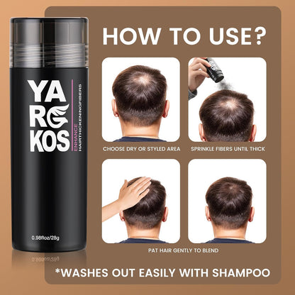 Hair Fibres for Thin Hair or for Filling Fine Hair, Hair Fibres (28 g) for Men and Women, Hair Powder for Immediately Thicker, Fuller Look - Grey