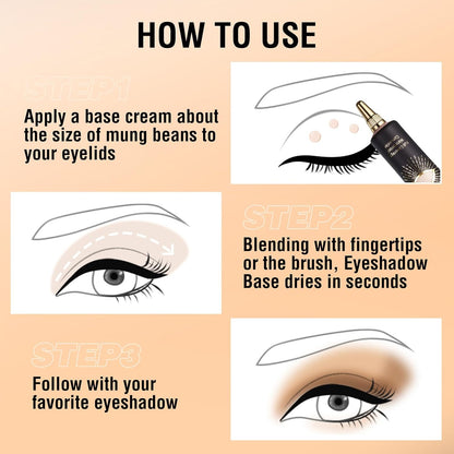 Eyeshadow Primer, Waterproof Long Lasting Pigment Base Eyeshadow Primer For All Day Wear, Light Ultra-Creamy Eye Base for Pigment-Rich Eye Makeup