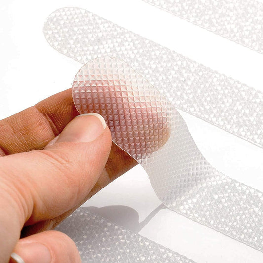 36pcs Transparent Anti Slip Grip Stickers, Clear &amp; Non-Abrasive Textured Baby Bath Stickers for a Better Grip - 20mm x 380mm
