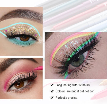 Coloured Eyeliner Eyeliner Pencils, Long-Lasting Eye Liners Waterproof Eyel Liner Pencils for Makeup Tool, Eyeliners (Light Blue)
