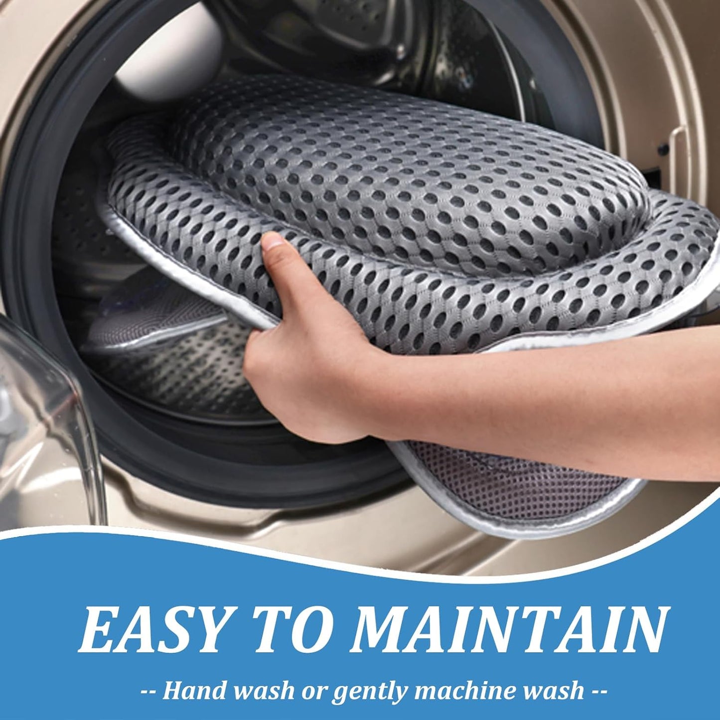 Bath Pillow, 4D Air Mesh Technology Ergonomic Bath Pillow, Luxury Head &amp; Neck &amp; Back Support Bath Cushion with 6 Powerful Suction Cup Fits All Bathtubs &amp; Hot Tub &amp; Home Spa (Grey)