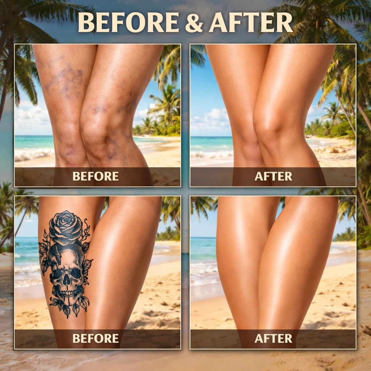 Waterproof Leg Makeup to Cover Veins,No Transfer Full Coverage Body Foundation&amp;Concealer,Long Lasting Waterproof Leg&amp;Body Makeup for Mature Skin,Scar Cover Up Makeup,Concealer for Women(Fair Brown)