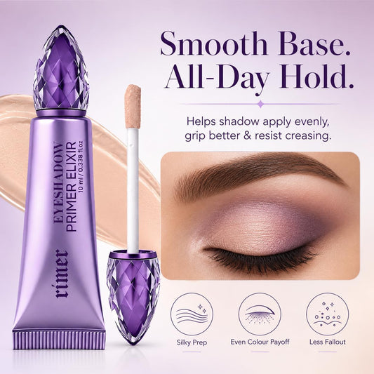 Eyeshadow Primer, Eye Primer,Eyelid Primer for Smooth Lid Base,Long-Lasting Eye Shadow Even Colour Payoff Helps Prevent Creasing, Sheer Tinted Base for Mature Skin