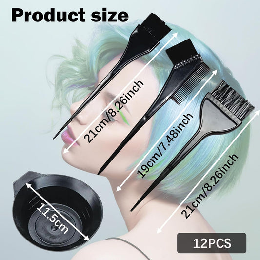 3 Sets Hair Dye Bowl And Brush Kit Hair Dye Bowl Tools For Hair Colouring Kit Hair Dye Brush And Mixing Bowl Set Dying Brushes Tint Comb Set For DIY Salon Hair Coloring Dying Brushes Hair Bleach Kit