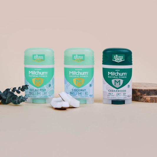 Mitchum Men Natural Deodorant Stick, Aluminium Free, Vegan, Cruelty Free, 96% Natural Ingredients, Cedarwood