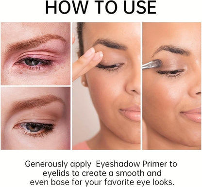 Eyeshadow Primer, Ultra-Creamy Eye Base Lightweight Long Lasting Eye Primer Makeup Base to Control Oil &amp; Prevent Creasing for All-Day
