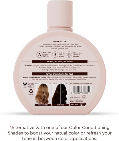 Glaze Supergloss Sheer Glow Clear Conditioning Gloss – Transparent Hair Gloss For All Hair Types &amp; Colours – Boosts Colour, Shine &amp; Hydration - 190ml