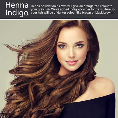 Organic Henna Dark Brown(with Indigo) some may need more Indigo MUST strand test | Healthier hair | CPSR certified in UK/EU, GMP, USDA